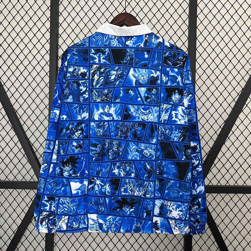 Corta-Vento Japão Dupla-Face - Azul/Branco