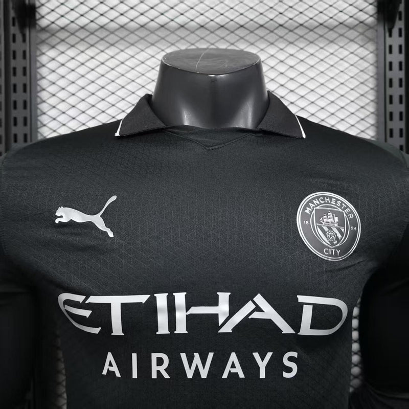 Camisa Manchester City 2025/26 III Third - Jogador Manga Longa Puma - Preta