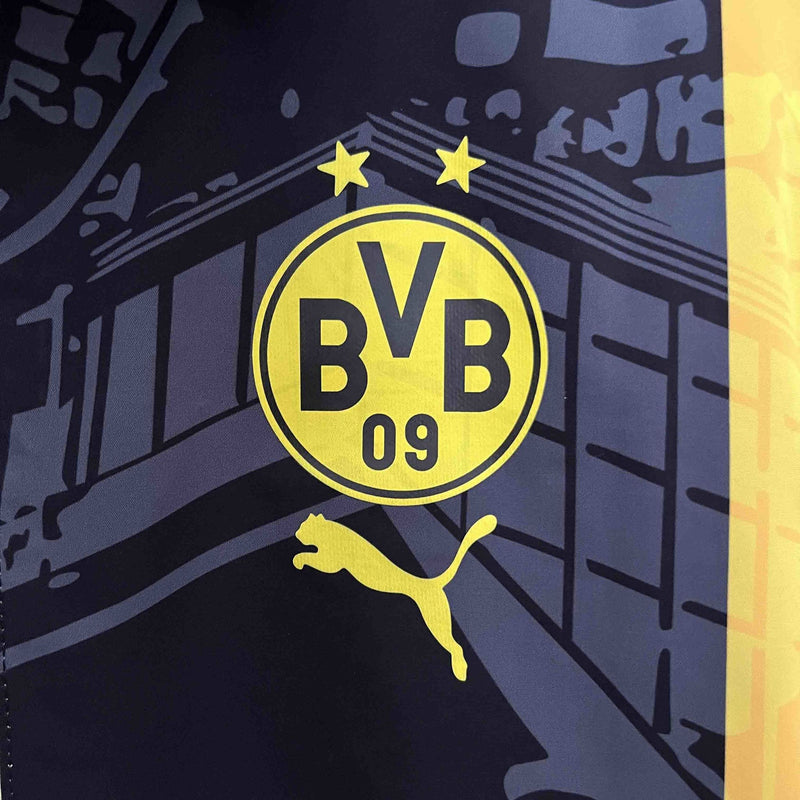 Corta-Vento Borussia Dortmund - Dupla-Face - Preto/Bege