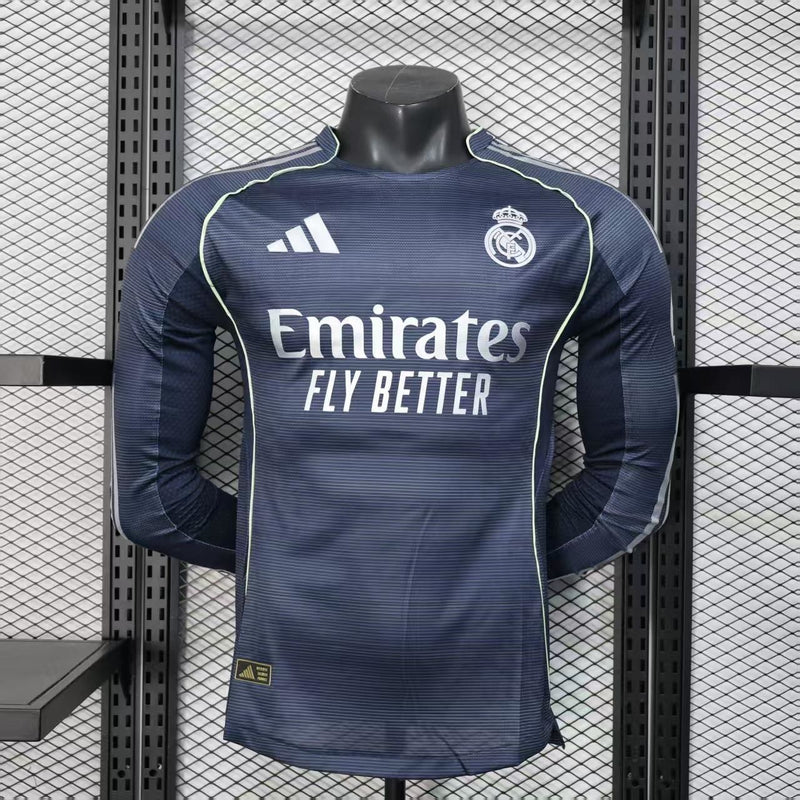 Camisa Real Madrid 2025/26 II Away - Jogador Manga Longa Adidas