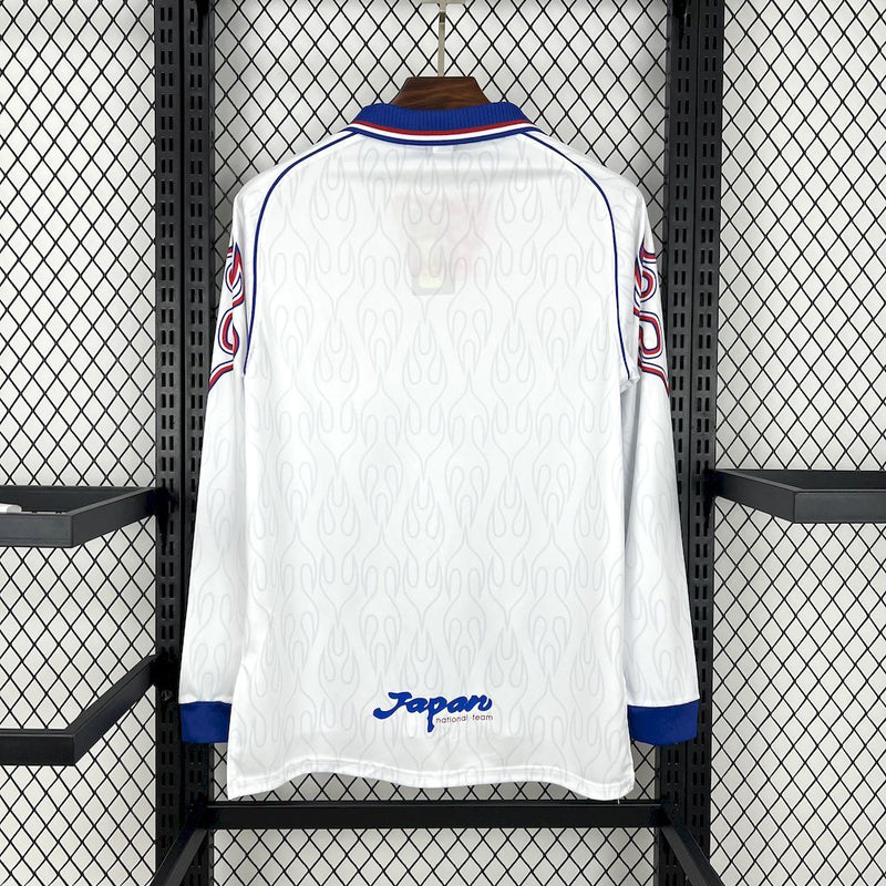 Camisa Retrô Japão 1996 II Away - Manga Longa - Branca