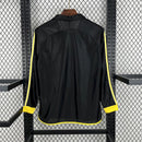 Camisa Retrô Real Madrid 1998/99 II Away - Manga Longa - Preta Com Dourado