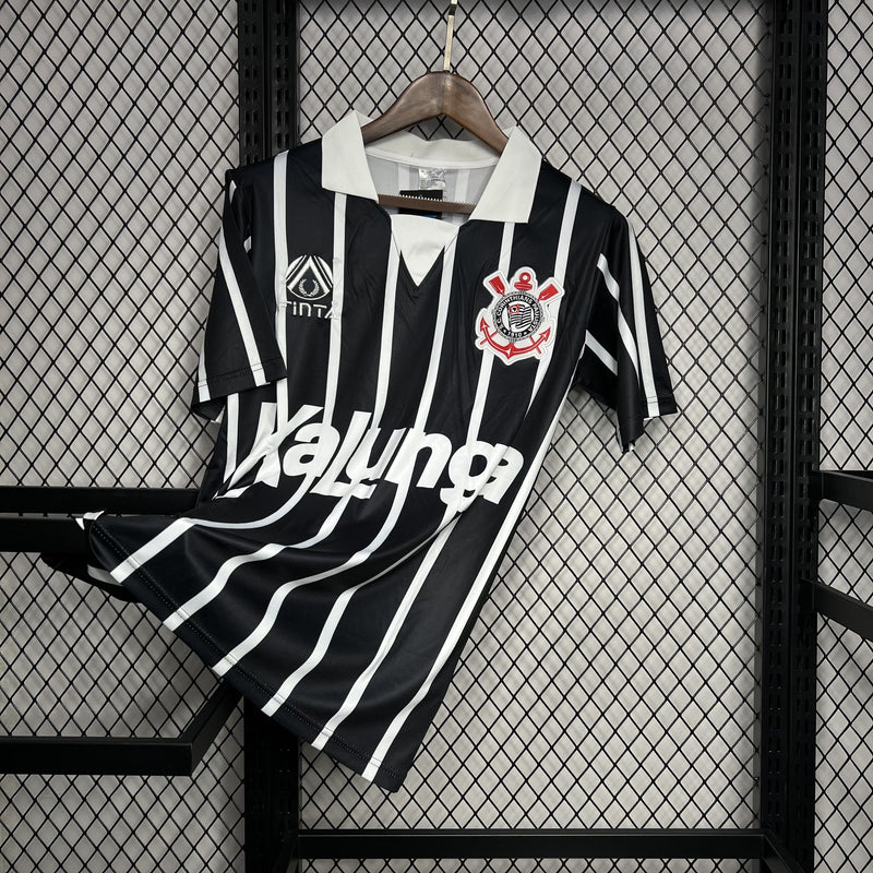 Camisa Retrô Corinthians 1990 II Away Kalunga - Preta