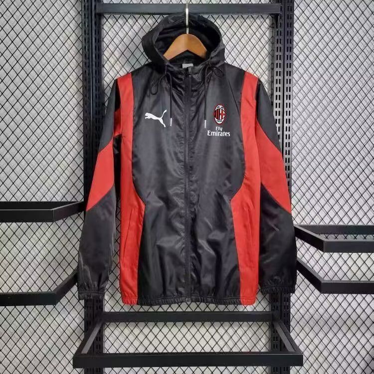 Corta-Vento Milan 23/24 - Preto Vermelho