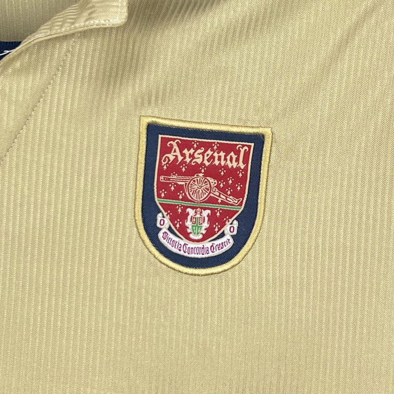 Camisa Retrô Arsenal 2001/2002 II Away Sega - Manga Longa - Dourada