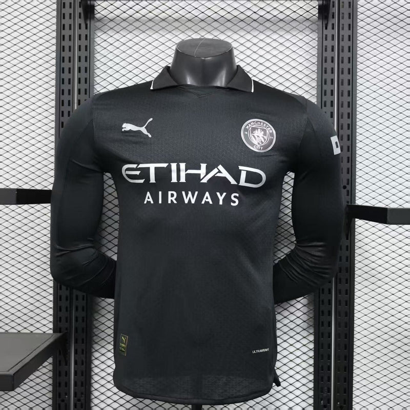 Camisa Manchester City 2025/26 III Third - Jogador Manga Longa Puma - Preta