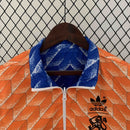 Corta-Vento Holanda Retrô Dupla-Face - Laranja/Azul