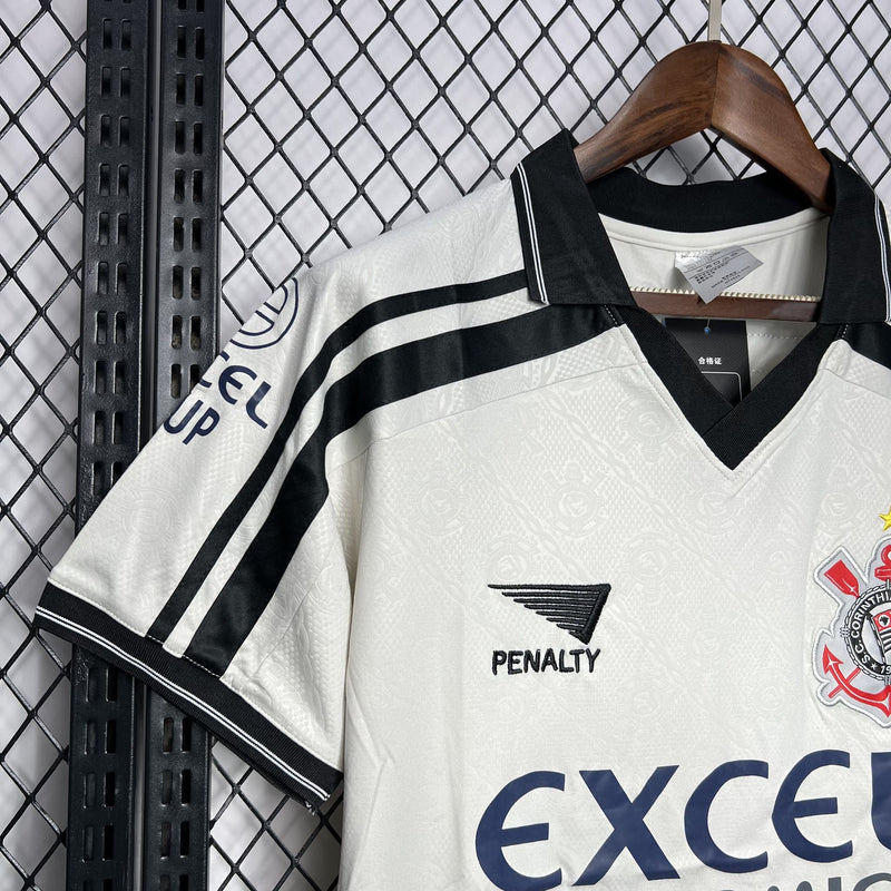 Camisa Retrô Corinthians 1998 I Home Excel - Branca