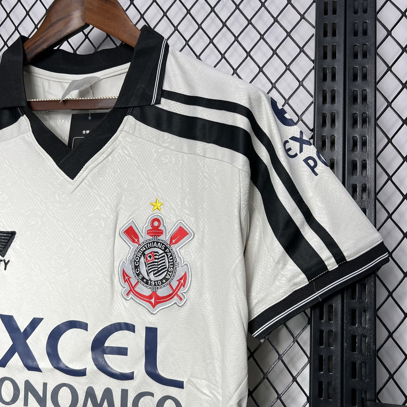 Camisa Retrô Corinthians 1998 I Home Excel - Branca
