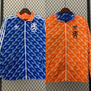 Corta-Vento Holanda Retrô Dupla-Face - Laranja/Azul