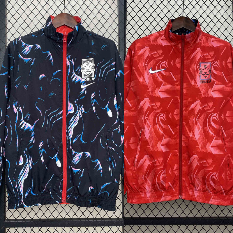 Corta-Vento Coreia do Sul Dupla-Face - Azul/Vermelho