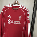 Camisa Liverpool 2025/26 I Home - Torcedor Manga Longa