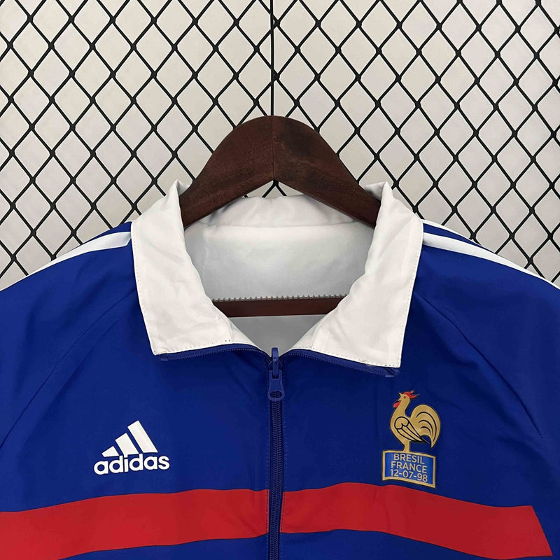 Corta-Vento França 1998 Dupla-Face - Azul/Branco