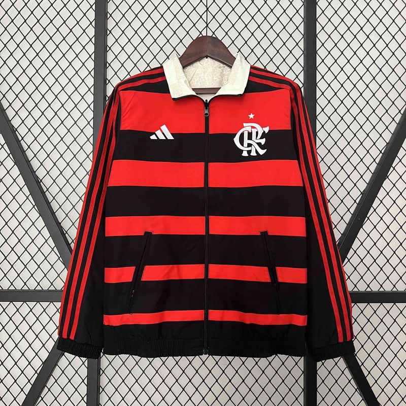 Corta-Vento Flamengo Dupla-Face - VermelhoPreto/Bege