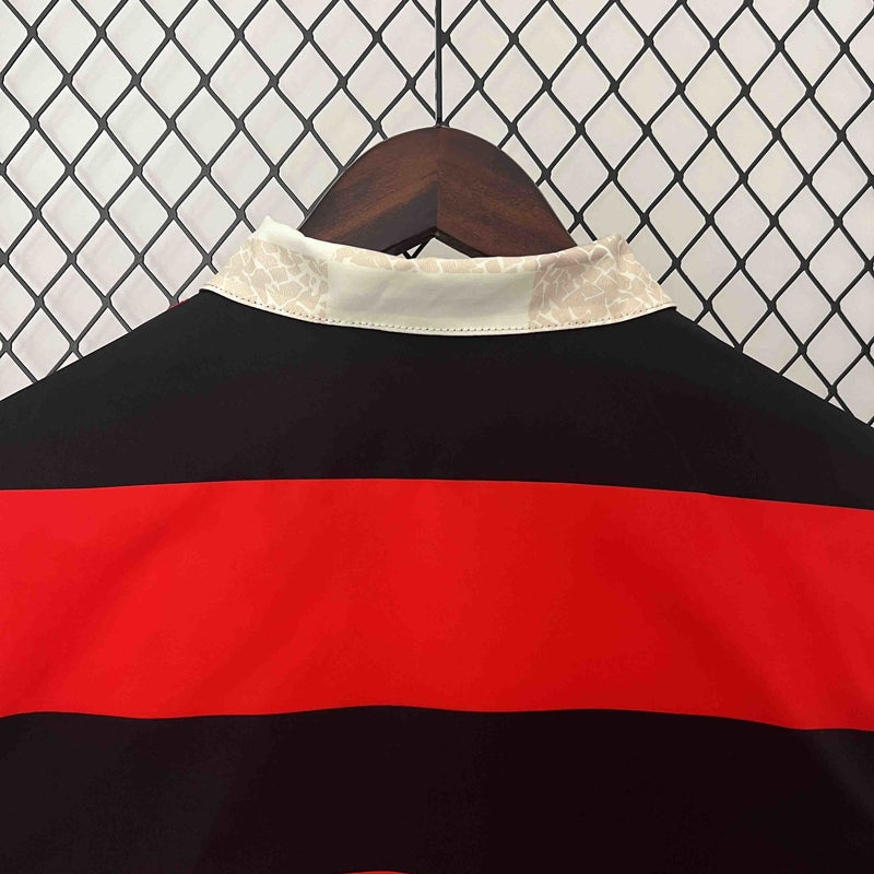 Corta-Vento Flamengo Dupla-Face - VermelhoPreto/Bege