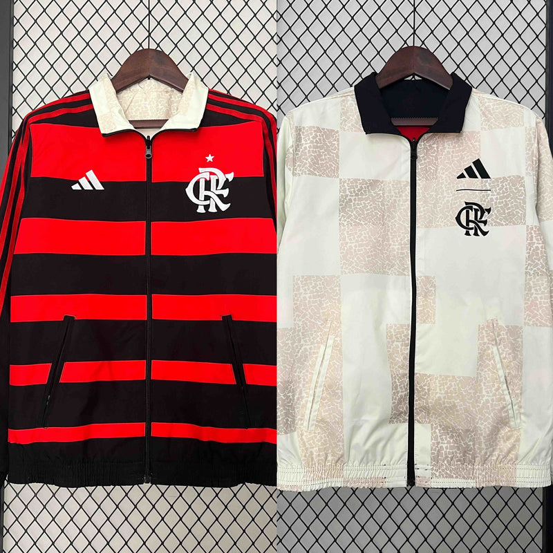 Corta-Vento Flamengo Dupla-Face - VermelhoPreto/Bege