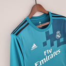 Camisa Retrô Real Madrid 2017/2018 III Third Azul Gol Bicicleta CR7 - Manga Longa Adidas