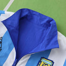 Corta-Vento Retrô Argentina 1986 Dupla-Face - Azul/Celeste