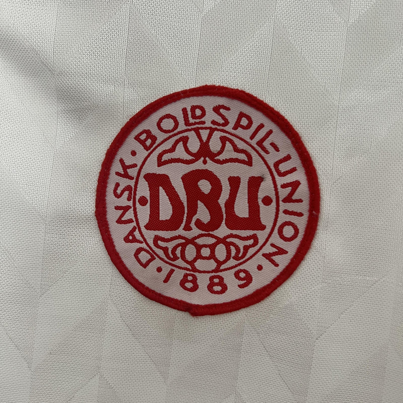 Camisa Retrô Dinamarca 1988 II Away - Branca - Hummel