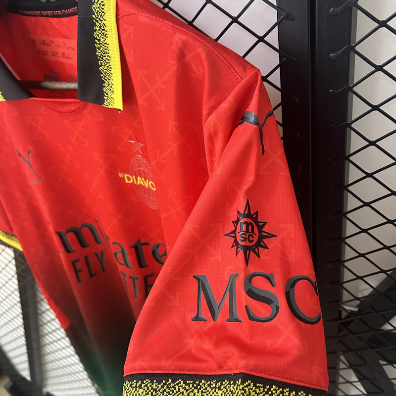 Camisa Milan 2025/26 Puma x Off-White - Vermelha - Torcedor