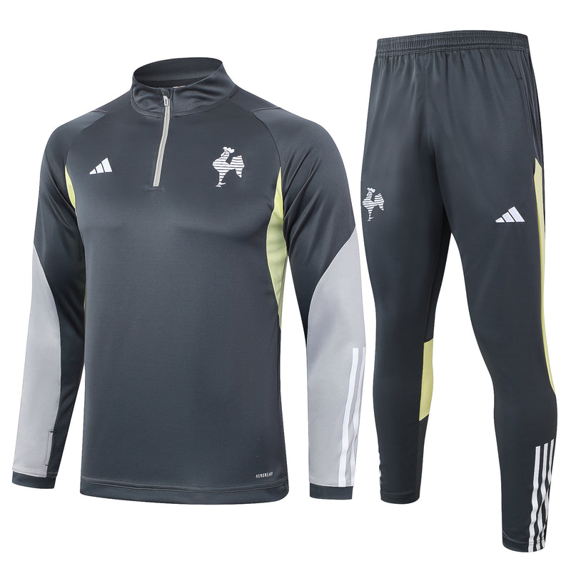 24/25 Conjunto Atlético Mineiro - Frio Zíper Curto - Cinza Escuro