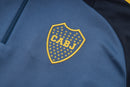 24/25 Conjunto Treino Boca Juniors - Frio Zíper Curto - Azul Escuro