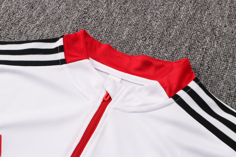 21/22 Conjunto Treino Flamengo - Frio Zíper Curto - Branco