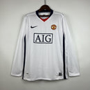 Camisa Retrô Manchester United 2007/2008 II Away - Branca Manga Longa Nike