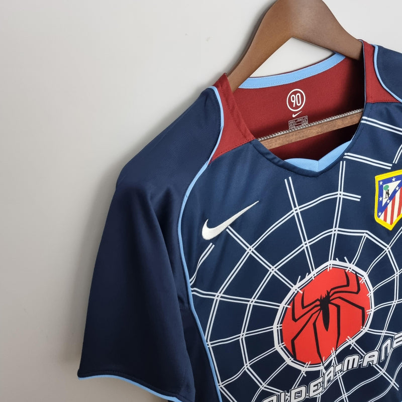 Camisa Retrô Atlético de Madrid 2004/2005 Homem-Aranha II Away - Azul - Nike