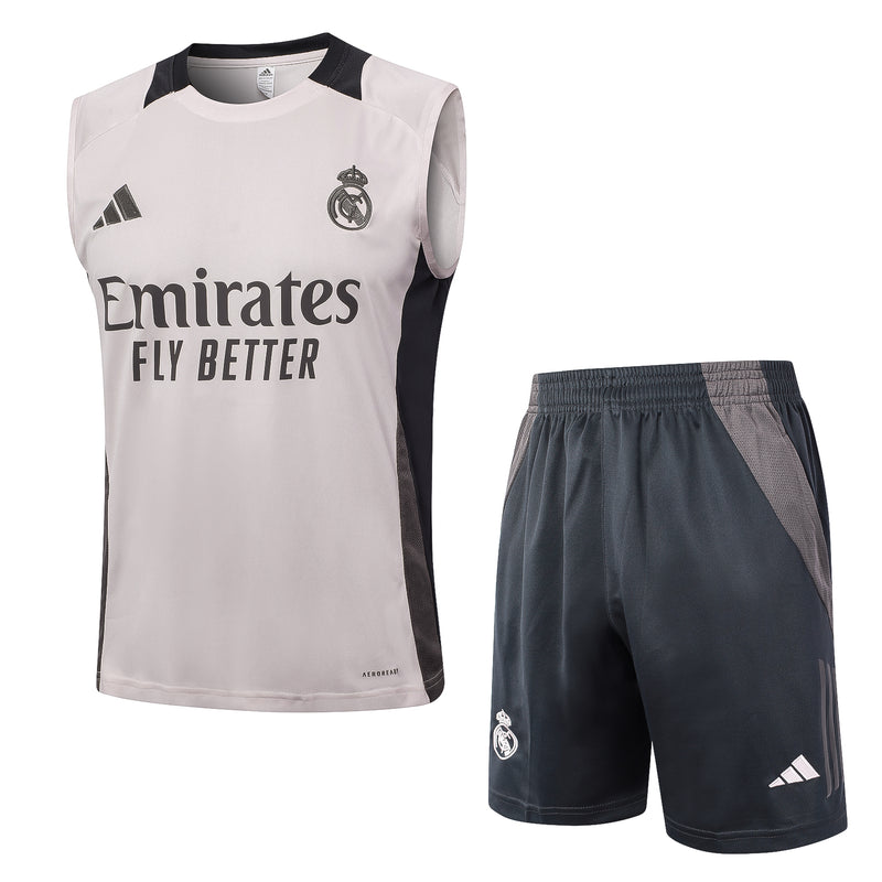 24/25 Conjunto Treino Real Madrid - Regata - Cinza Claro