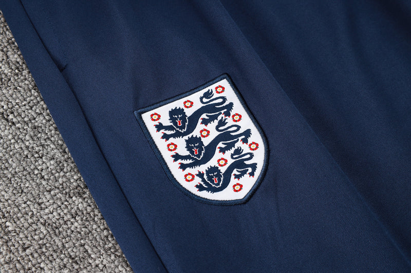 24/25 Conjunto Treino Inglaterra - Frio Zíper Curto - Azul Escuro