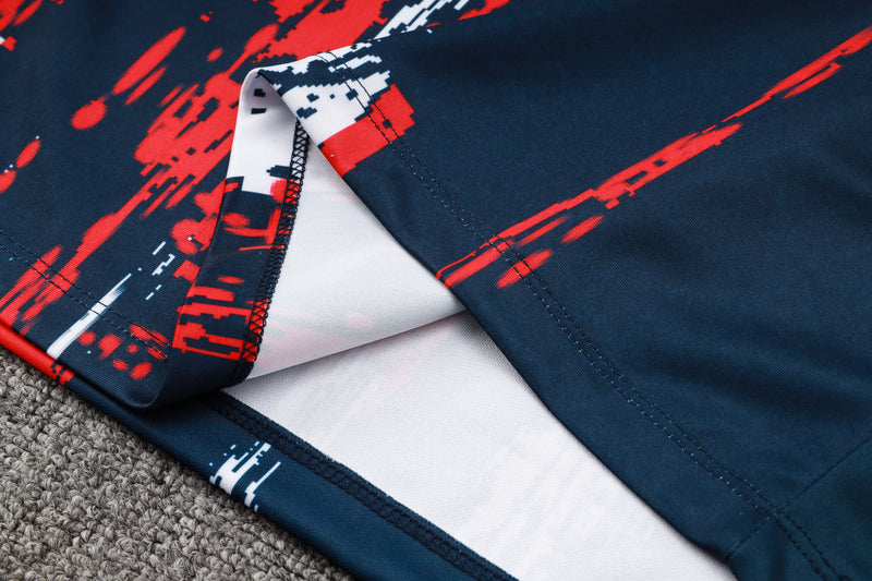 24/25 Conjunto PSG - Frio Zíper Curto - Azul Escuro