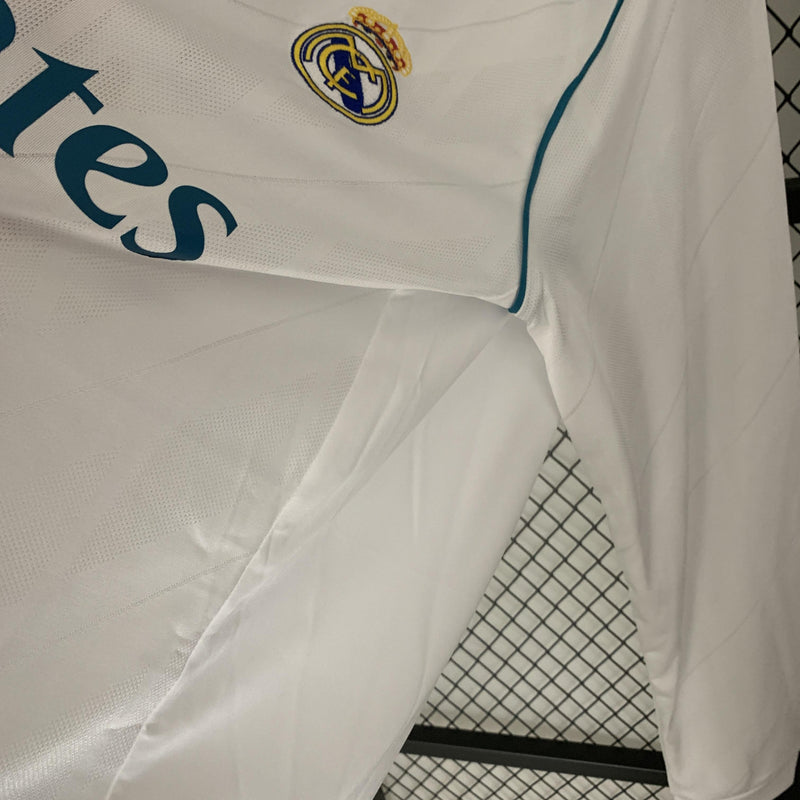Camisa Retrô Real Madrid 2017/2018 I Home - Manga Longa Adidas