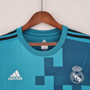 Camisa Retrô Real Madrid 2017/2018 III Third Azul Gol Bicicleta CR7 - Manga Longa Adidas