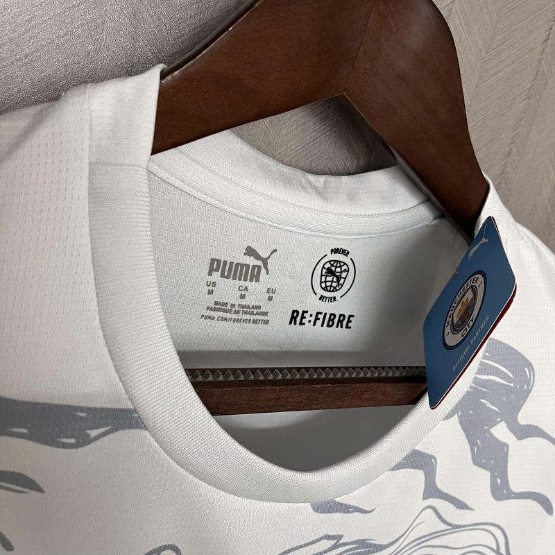 Camisa Manchester City 2024/25 Especial Ano Do Dragão - Torcedor - Branca