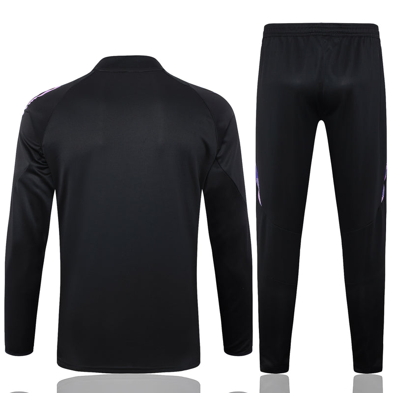 24/25 Conjunto Treino Alemanha - Frio Zíper Curto - Preto com Roxo