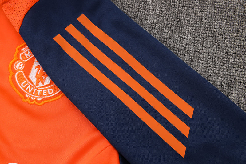 24/25 Conjunto Manchester United - Frio Zíper Curto - Laranja
