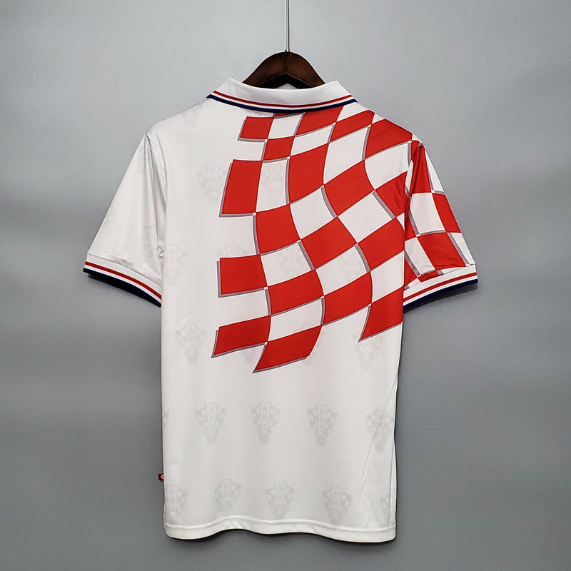 Camisa Retrô Croácia 1998 II Away - Branca
