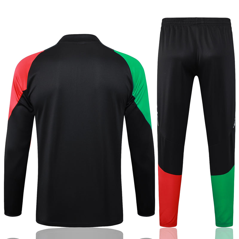 24/25 Conjunto Treino Arsenal - Zíper Curto - Preto