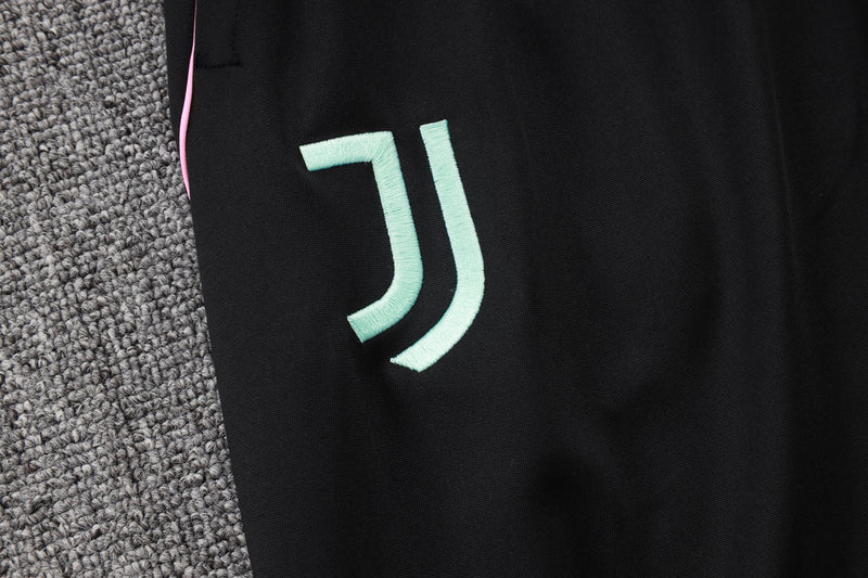 25/26 Conjunto Treino Juventus - Frio Zíper Curto - Preto