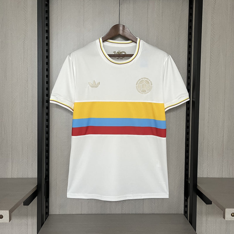 Camisa Colômbia 24/25 Edição Especial 100 Anos - Torcedor - Branca