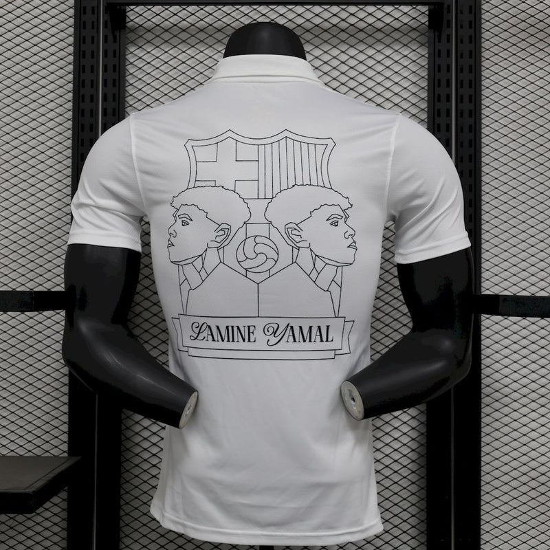 Camisa Barcelona Lamine Yamal Edição Especial - Branca - Jogador