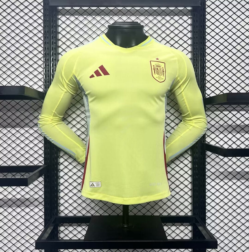 Camisa Espanha 2024/25 II Away - Jogador Manga Longa - Amarela