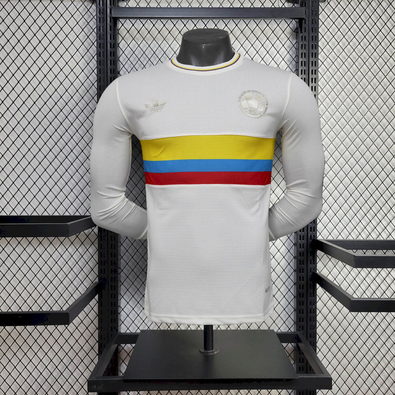 Camisa Colômbia Aniversário 100 Anos Branca - Manga Longa Jogador Adidas