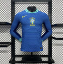 Camisa Brasil 2024/25 II Away - Jogador Manga Longa - Azul
