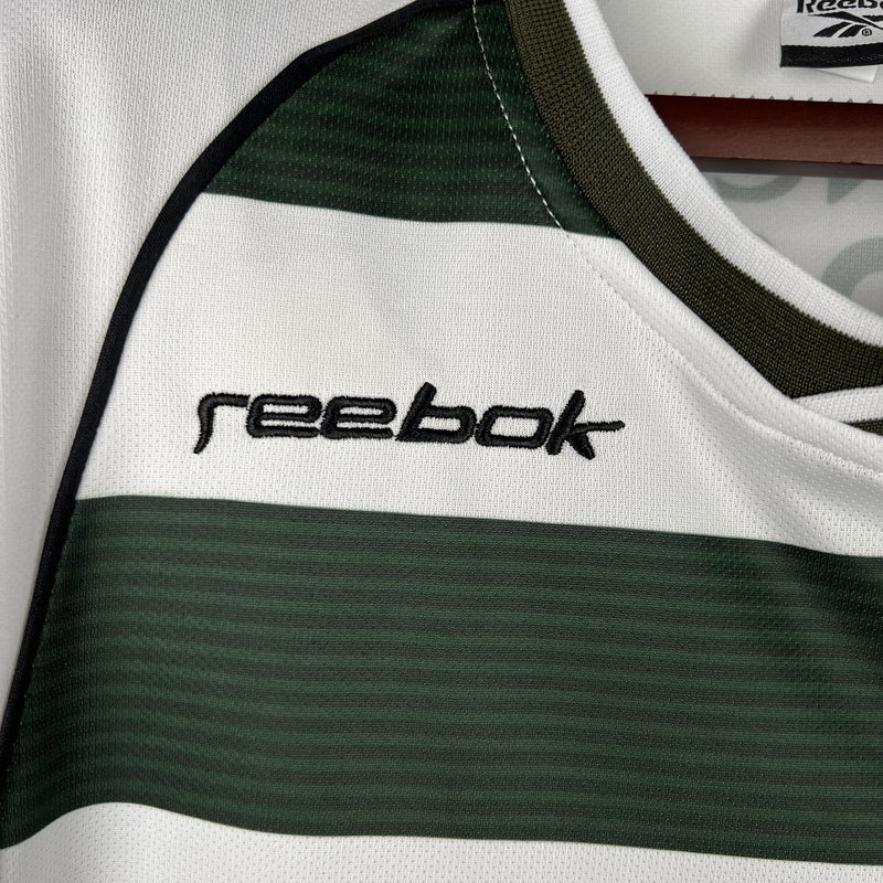 Camisa Retrô Sporting 2001/2003 I Home - Manga Longa Reebok