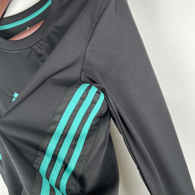 Camisa Retrô Real Madrid 2017/2018 II Away - Preta - Manga Longa Adidas