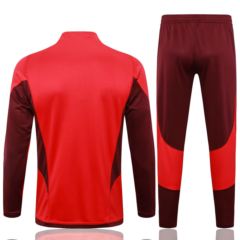 24/25 Conjunto Treino Internacional - Frio Zíper Curto - Vermelho