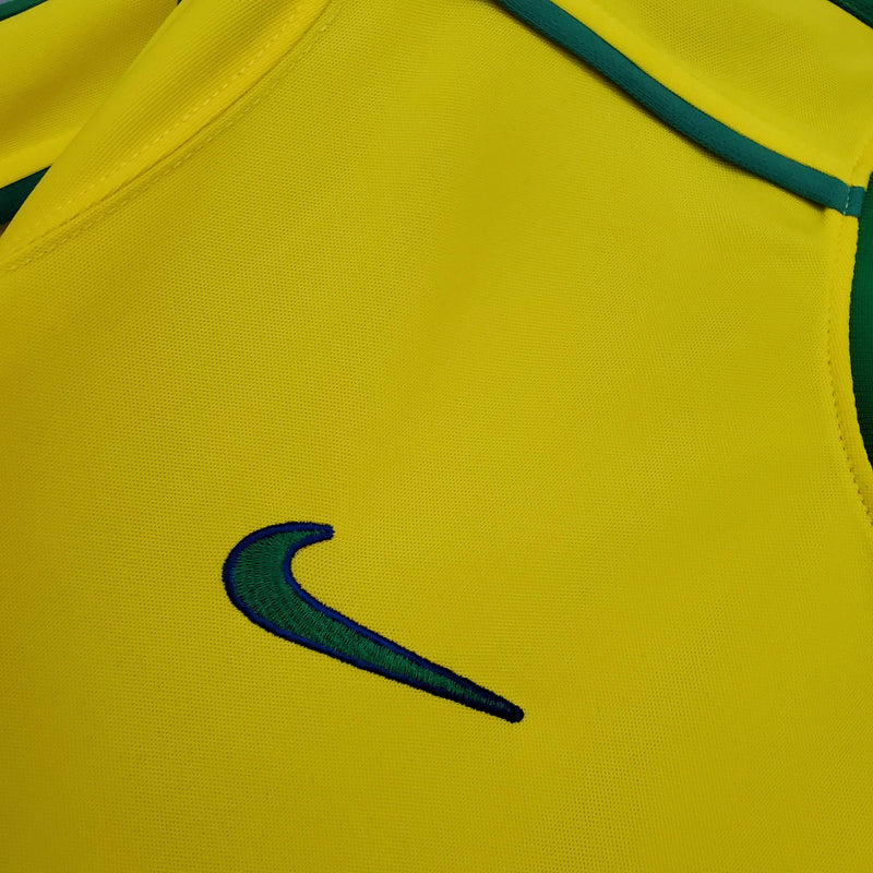 Camisa Retrô Brasil 1998 I Home - Amarela - Nike