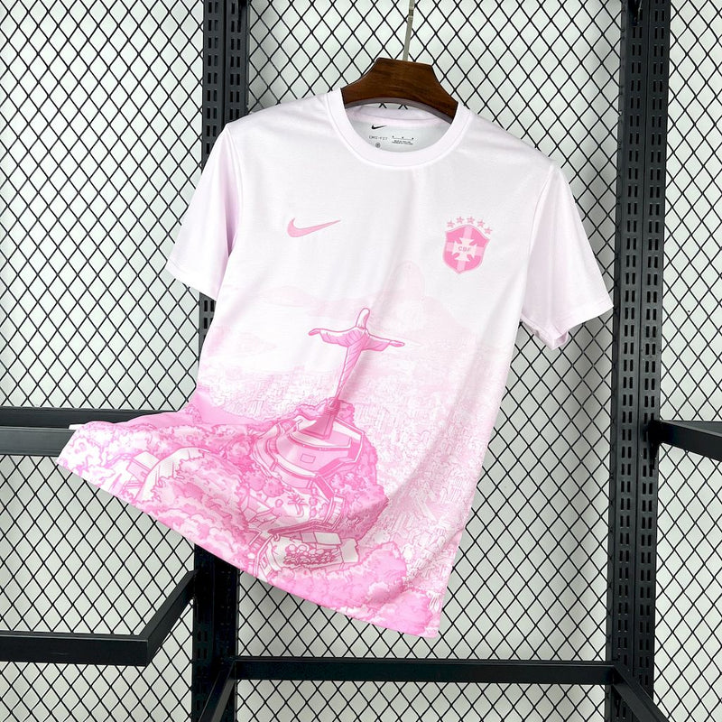Camisa Brasil Edição Especial Cristo Redentor - Torcedor - Rosa